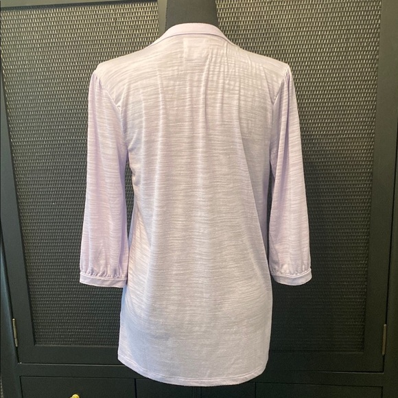 Banana Republic Purple Tunic with Mandarin Collar and Pleated Details - Picture 4 of 10